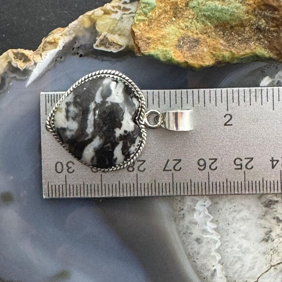 Sterling Silver Southwestern Style White Buffalo Heart Shape Pendant For Women - Picture 10 of 10